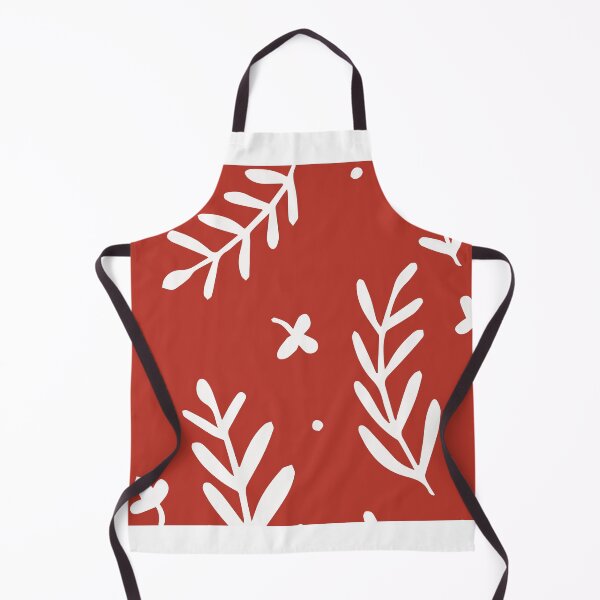 Item preview, White Botanical Leaves Pattern on Red Background designed and sold by PIXeez⭐️⭐️⭐️⭐️⭐️.