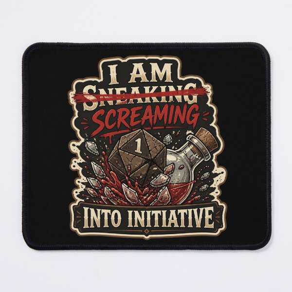 Item preview, I Am Screaming Rogue Stealth Fail - Funny D20 Strikethrough Meme designed and sold by Dice_Goblin_Studio.