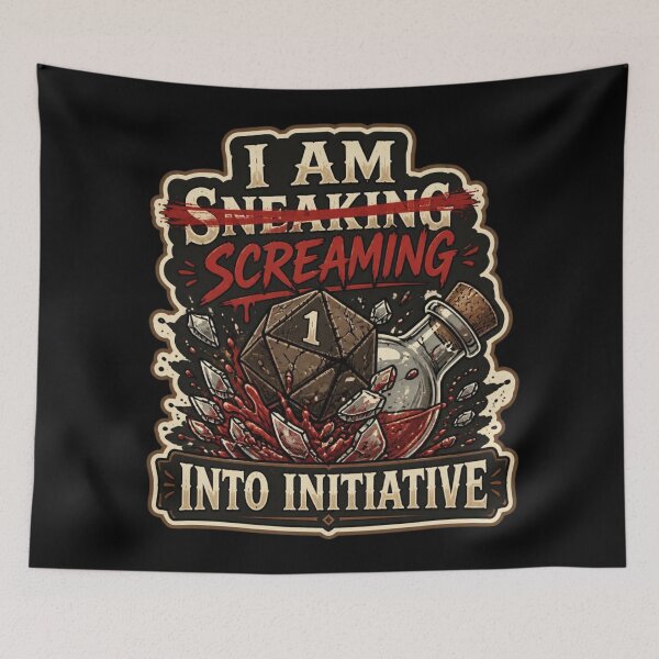 Item preview, I Am Screaming Rogue Stealth Fail - Funny D20 Strikethrough Meme designed and sold by Dice_Goblin_Studio.