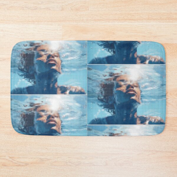 Item preview, Pixelated Mosaic Portrait of a Figure Looking Upwards designed and sold by The Design KAD.