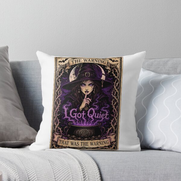 Item preview, Sarcastic Gothic Witch Tarot Quiet Warning Cauldron designed and sold by chattsuede.