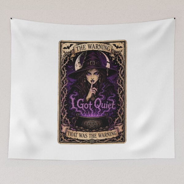 Item preview, Sarcastic Gothic Witch Tarot Quiet Warning Cauldron designed and sold by chattsuede.