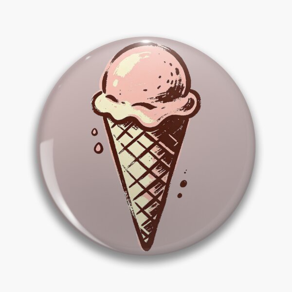 Item preview, Engraved style pink ice cream cone designed and sold by mixoubraw.