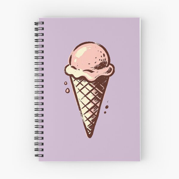 Item preview, Engraved style pink ice cream cone designed and sold by mixoubraw.