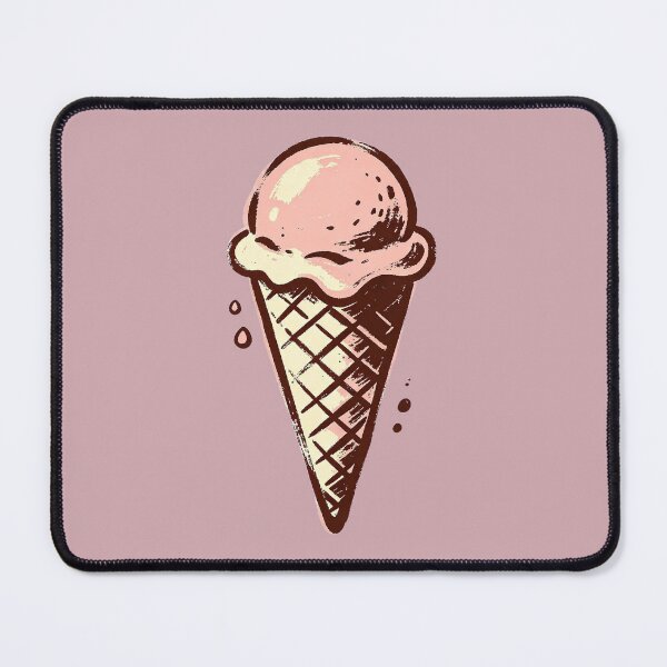 Item preview, Engraved style pink ice cream cone designed and sold by mixoubraw.