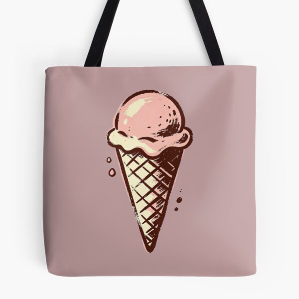 Item preview, Engraved style pink ice cream cone designed and sold by mixoubraw.