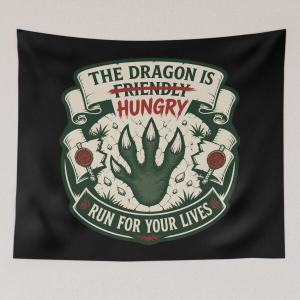 Item preview, The Dragon Is Hungry - Funny RPG Charisma Check Fail Shirt designed and sold by Dice_Goblin_Studio.