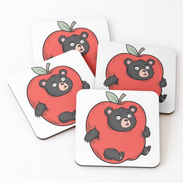 Item preview, Black Bear in Apple Costume designed and sold by Jackal's Box of Chaos.
