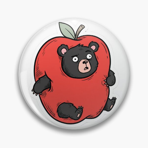 Item preview, Black Bear in Apple Costume designed and sold by Jackal's Box of Chaos.