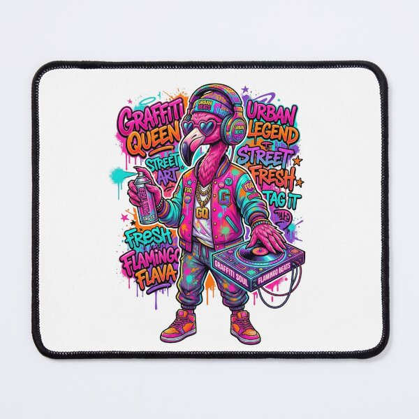 Item preview, Graffiti Queen - Cool Flamingo DJ designed and sold by StickVerse by Owais.