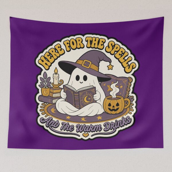 Item preview, Cozy Ghost Reading Spellbook Shirt Cute Halloween Witch RPG Gamer Tee designed and sold by Dice_Goblin_Studio.