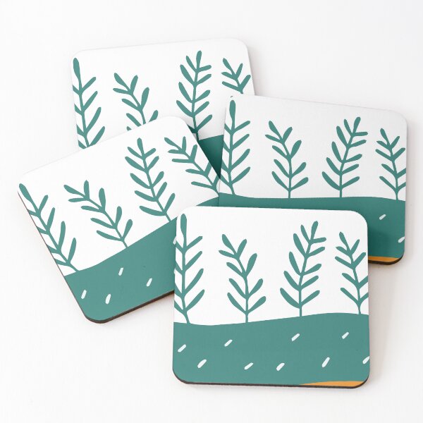 Item preview, Teal Plants and Wavy Landscape on Black Background designed and sold by PIXeez⭐️⭐️⭐️⭐️⭐️.