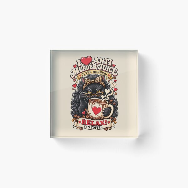 Item preview, Anti Murder Juice: Sassy Coffee Lover Cat designed and sold by Festive Bug.