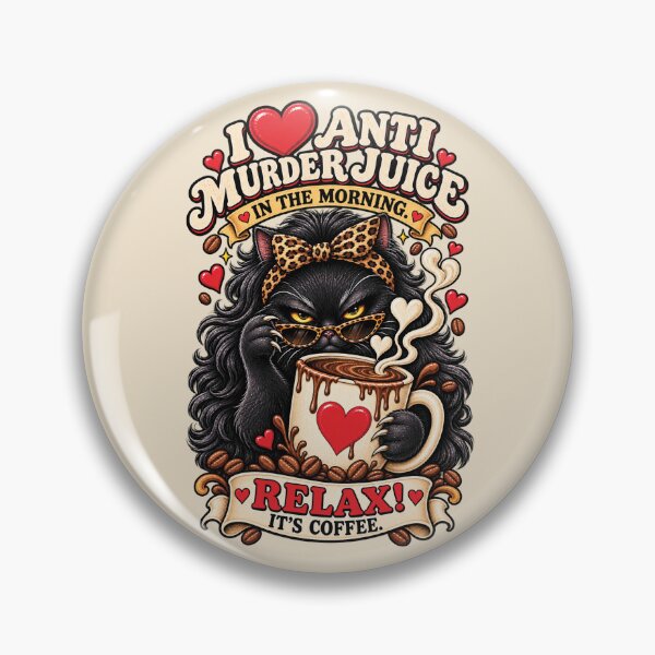 Item preview, Anti Murder Juice: Sassy Coffee Lover Cat designed and sold by Festive Bug.