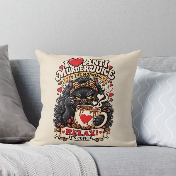 Item preview, Anti Murder Juice: Sassy Coffee Lover Cat designed and sold by Festive Bug.