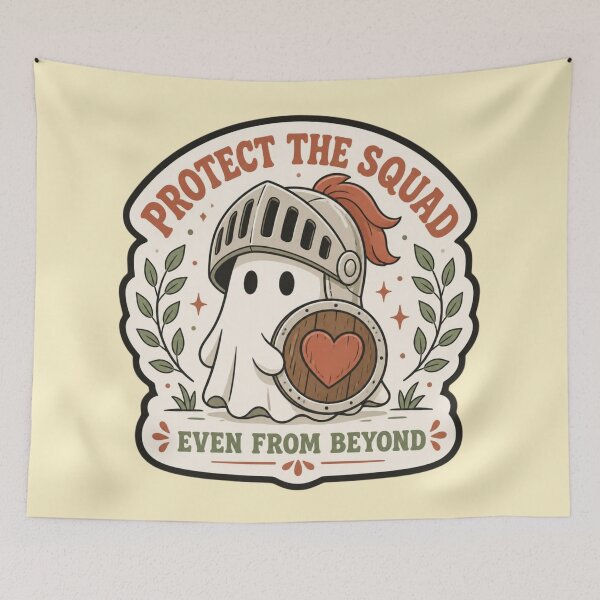 Item preview, Protect The Squad Little Paladin Ghost Shirt Cute Halloween Knight Tee designed and sold by Dice_Goblin_Studio.