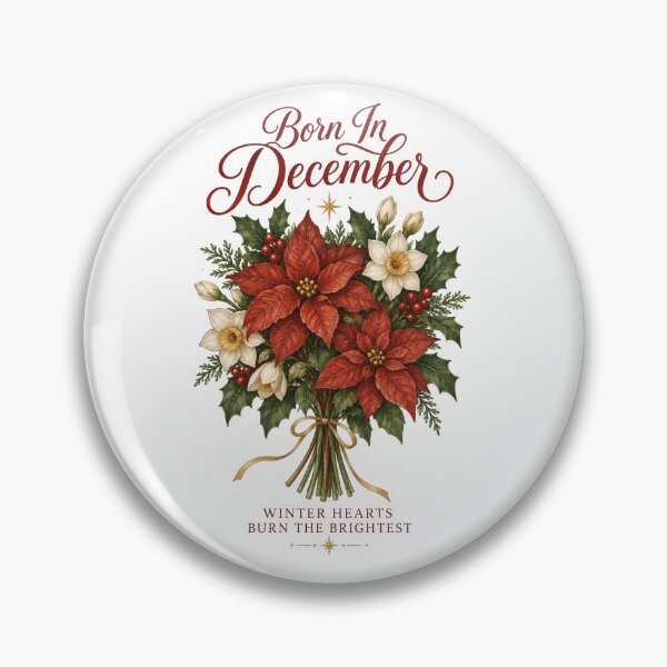 Item preview, Born In December Poinsettia Birthday Flower Gift designed and sold by DreamelleStudio.