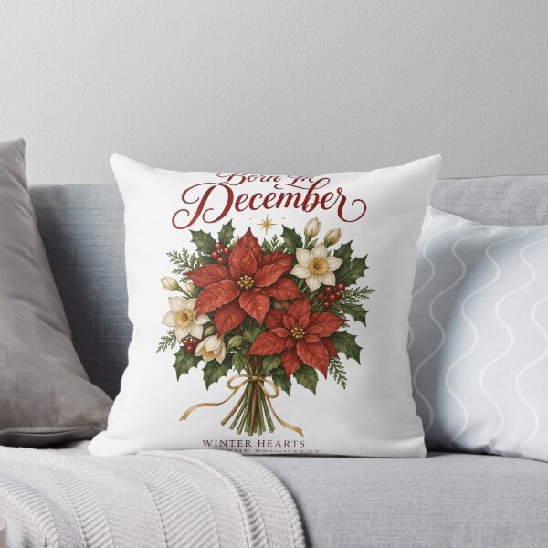 Item preview, Born In December Poinsettia Birthday Flower Gift designed and sold by DreamelleStudio.