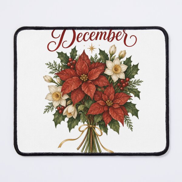 Item preview, Born In December Poinsettia Birthday Flower Gift designed and sold by DreamelleStudio.