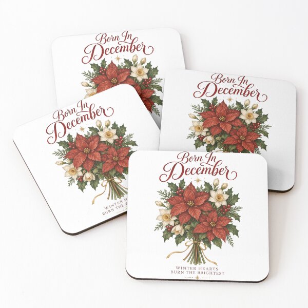Item preview, Born In December Poinsettia Birthday Flower Gift designed and sold by DreamelleStudio.