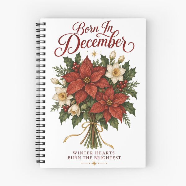 Item preview, Born In December Poinsettia Birthday Flower Gift designed and sold by DreamelleStudio.
