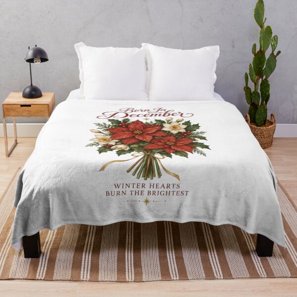 Item preview, Born In December Poinsettia Birthday Flower Gift designed and sold by DreamelleStudio.