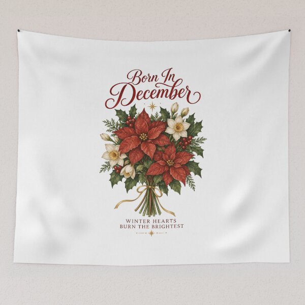 Item preview, Born In December Poinsettia Birthday Flower Gift designed and sold by DreamelleStudio.
