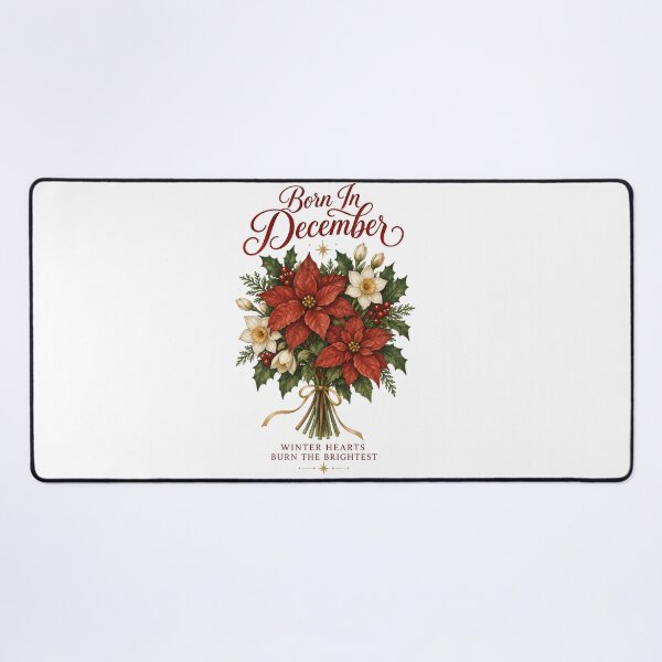 Item preview, Born In December Poinsettia Birthday Flower Gift designed and sold by DreamelleStudio.