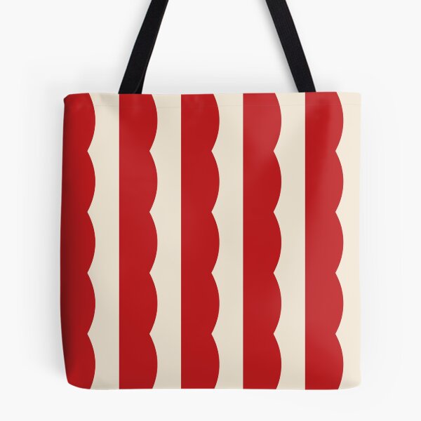 Item preview, Red Scallop Waves Seamless Pattern - Retro Cream Wavy Stripes designed and sold by Love Pantone .