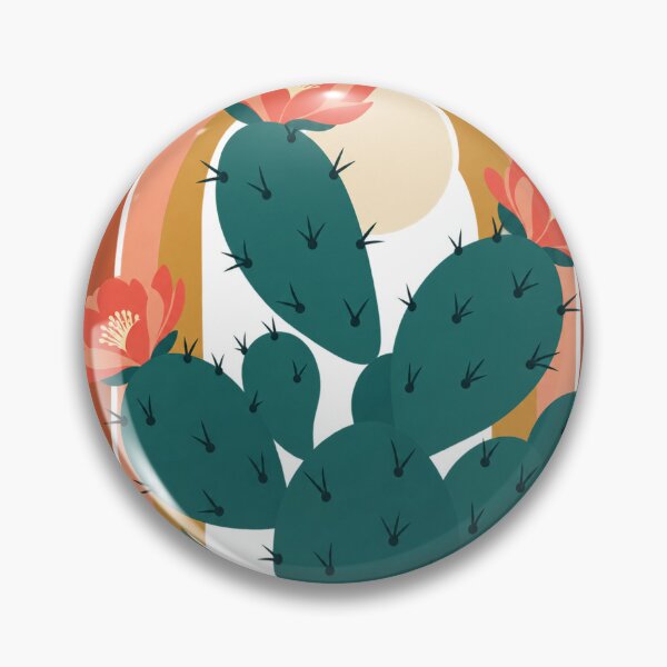 Item preview, Retro Desert Bloom – Flowering Cactus with Sunset Arches designed and sold by Pixel & Ponder.