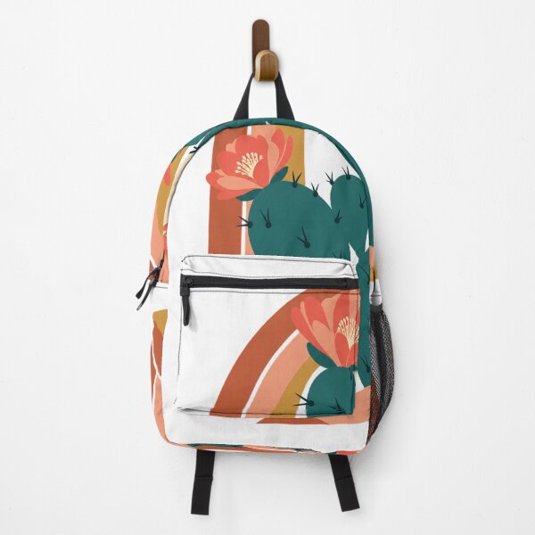 Item preview, Retro Desert Bloom – Flowering Cactus with Sunset Arches designed and sold by Pixel & Ponder.