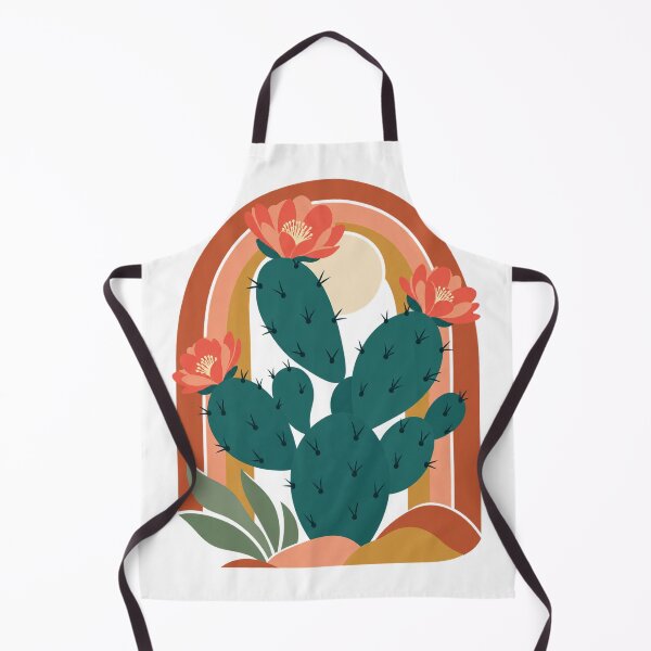 Item preview, Retro Desert Bloom – Flowering Cactus with Sunset Arches designed and sold by Pixel & Ponder.