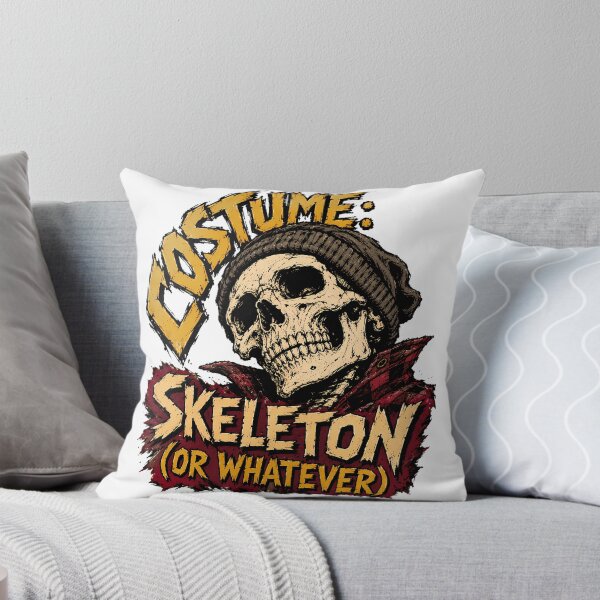 Item preview, Lazy Skeleton Costume Sarcastic Halloween Skate Skull designed and sold by chattsuede.
