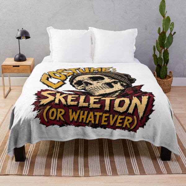 Item preview, Lazy Skeleton Costume Sarcastic Halloween Skate Skull designed and sold by chattsuede.