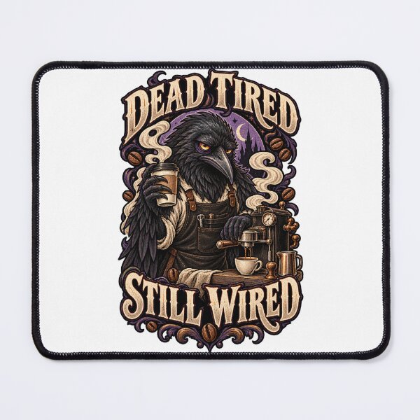 Item preview, Raven Barista – Dead Tired Still Wired designed and sold by Univers-shop.