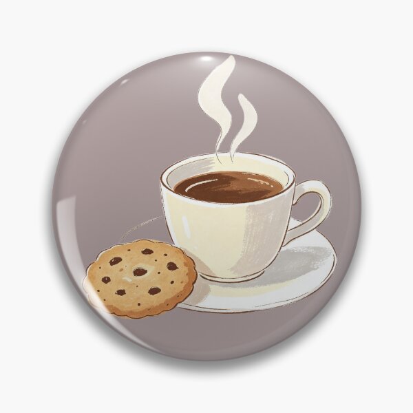 Item preview, Cup of hot coffee with chocolate chip cookie designed and sold by mixoubraw.