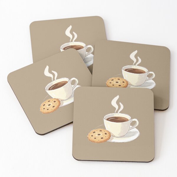 Item preview, Cup of hot coffee with chocolate chip cookie designed and sold by mixoubraw.
