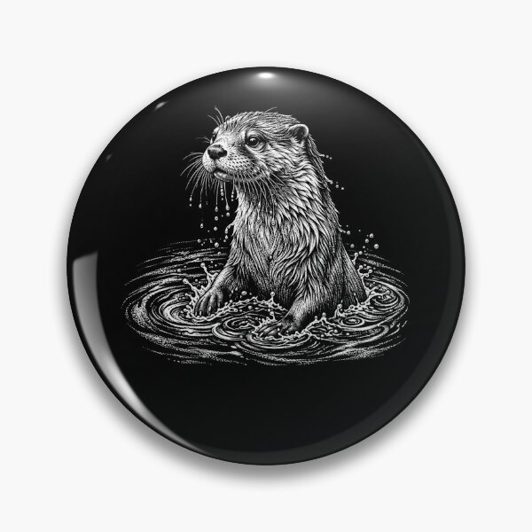 Item preview, Wet Otter Swimming Water Wildlife Vintage Nature designed and sold by Moizento.
