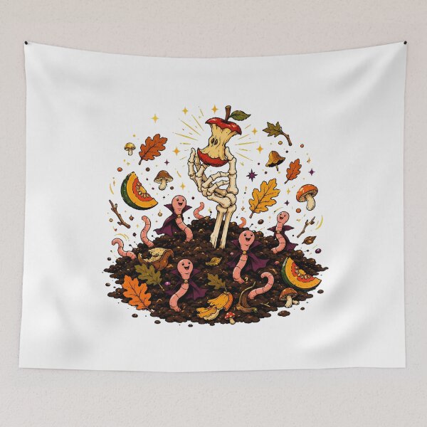 Item preview, Vampire Compost Worms Gardening Spooky Skeleton Hand designed and sold by chattsuede.