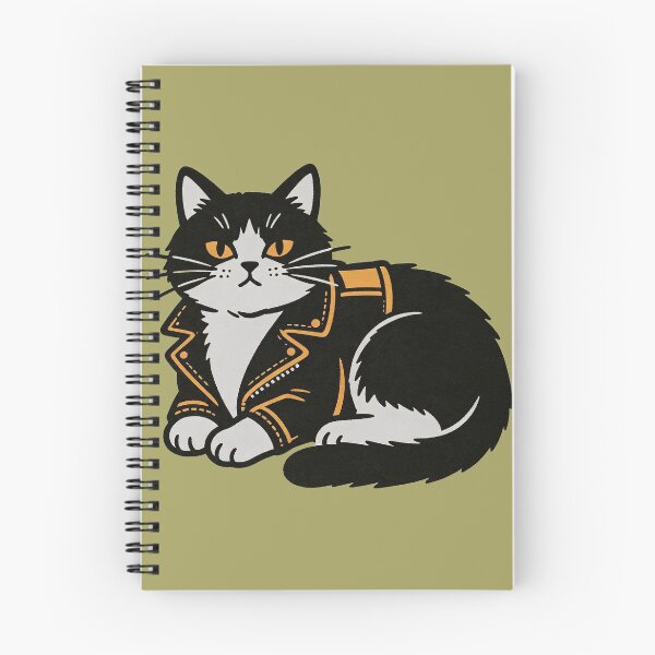 Item preview, Stylish cat in a biker-style jacket designed and sold by mixoubraw.