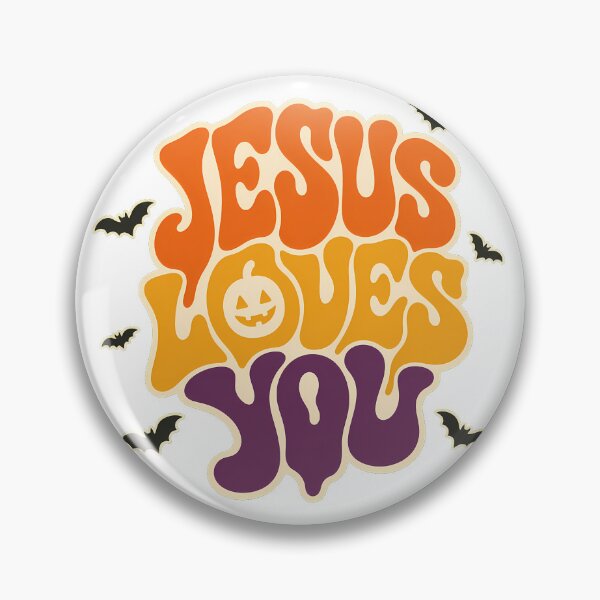 Item preview, Groovy Jesus Loves You Pumpkin Halloween Faith Typography designed and sold by chattsuede.