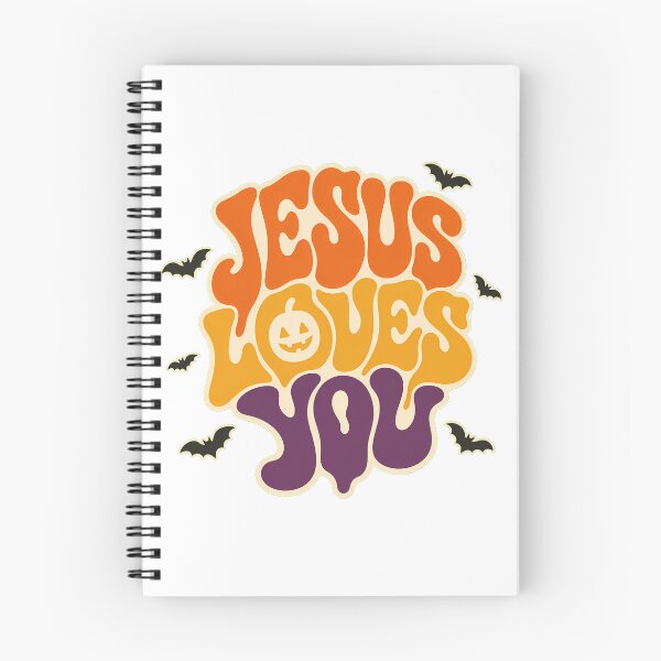 Item preview, Groovy Jesus Loves You Pumpkin Halloween Faith Typography designed and sold by chattsuede.