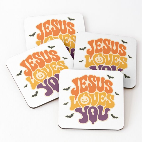 Item preview, Groovy Jesus Loves You Pumpkin Halloween Faith Typography designed and sold by chattsuede.