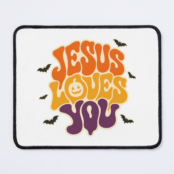 Item preview, Groovy Jesus Loves You Pumpkin Halloween Faith Typography designed and sold by chattsuede.