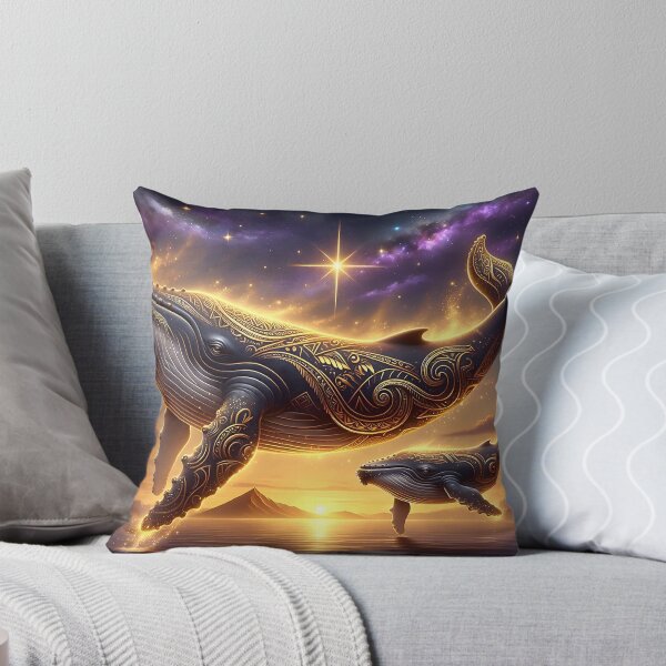 Item preview, Celestial Whale and Calf — Golden Flight Beneath the Stars designed and sold by Hawaii26.
