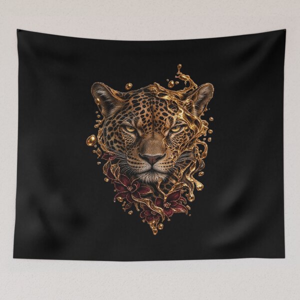 Item preview, Golden Leopard Floral Majesty designed and sold by kynira.