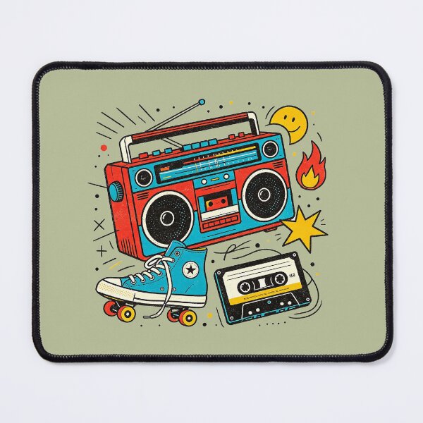 Item preview, Retro style: music, roller skates and the 80s designed and sold by mixoubraw.