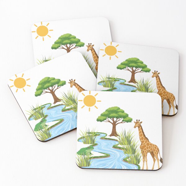 Item preview,  Sunny River Day with Giraffe and Frog designed and sold by DidiDesignShop.