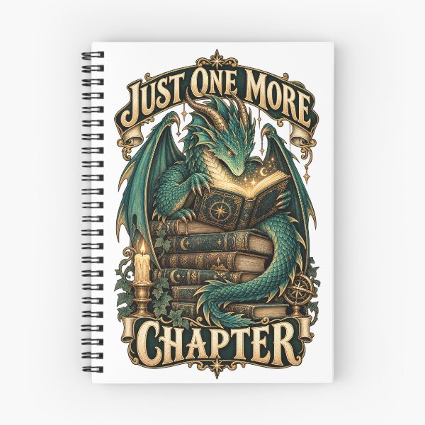Item preview, Reading Dragon – Just One More Chapter designed and sold by Univers-shop.