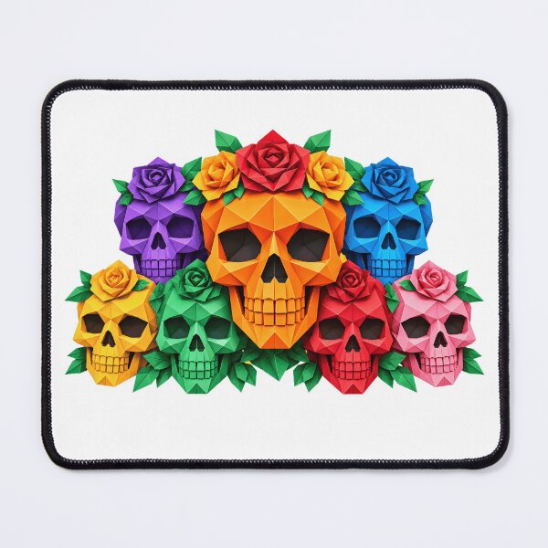 Item preview, Colorful Halloween Skull Bouquet – Low Poly Sugar Skull Halloween Design designed and sold by ArtSpark Studio.